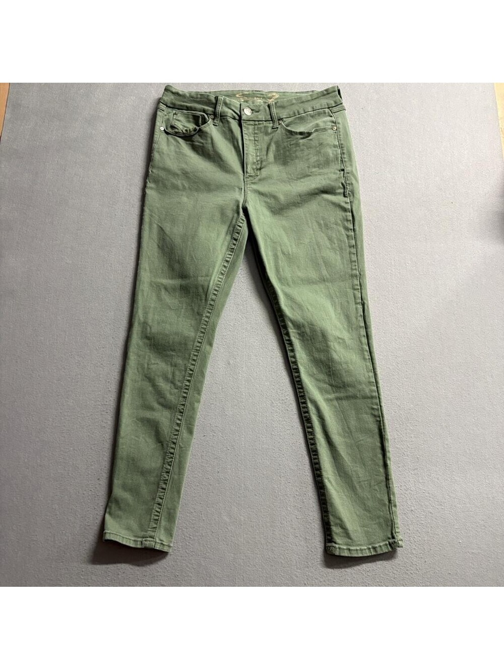 Seven7 High Rise Skinny Jeans Womens Size 14 Olive Green Stretch Denim Pants